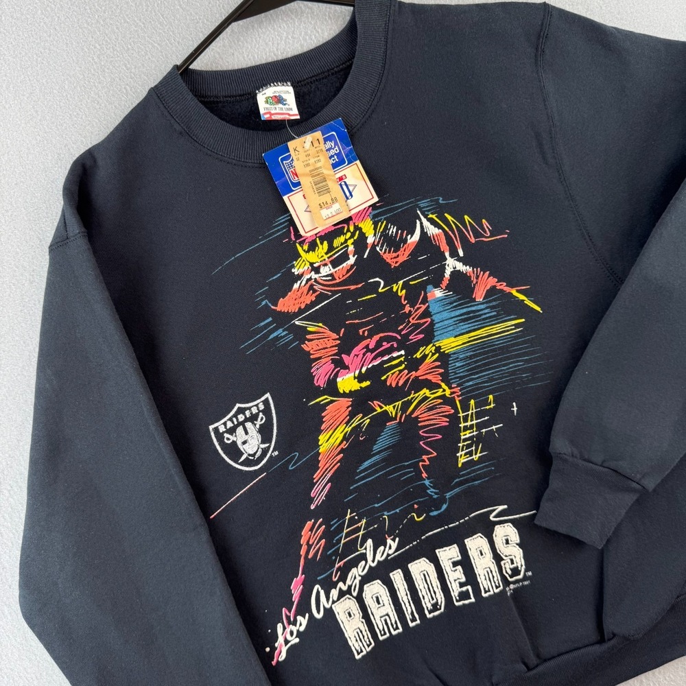 Vintage‎ Los Angeles Raiders Sweatshirt Mens Medium Crewneck 90s USA Deadstock